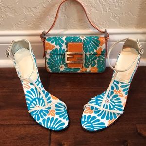 Fendi White patent leather sandals